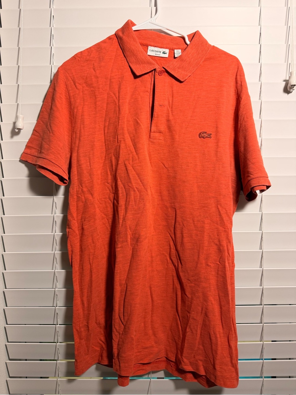 Lacoste Men's Coral-Orange Short Sleeve Polo